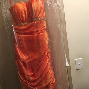 Orange Mermaid Formal Dress